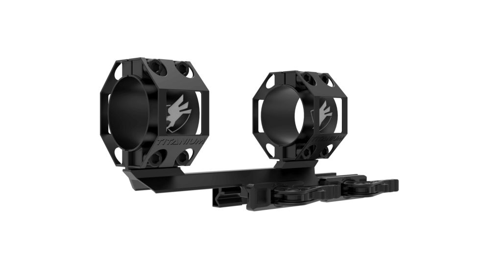 American Defense Manufacturing Dual Ring Scope Mount w/ 2in Offset, Full Titanium, Black, AD-RECON-30-Ti
