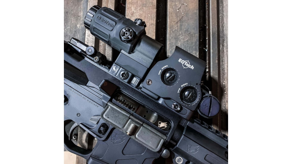 American Defense Manufacturing Fixed Magnifier Mount, Standard Legacy Lever, Lower 1/3 Co-Witness Mount Height, Black, AD-1361-H-STD