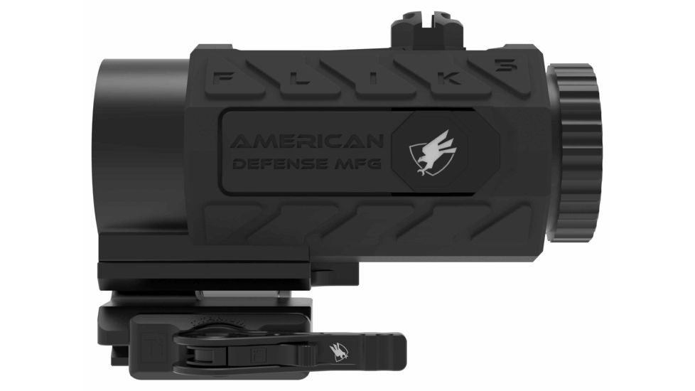 American Defense Manufacturing Flik5 Fixed Power 5X Magnifier w/ ADM Transition Mount and Titanium Lever, Black, Medium, FLIK-5X, EDEMO1
