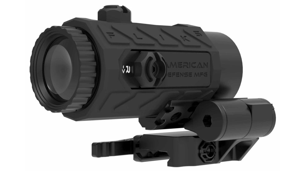 American Defense Manufacturing Flik5 Fixed Power 5X Magnifier w/ ADM Transition Mount and Titanium Lever, Black, Medium, FLIK-5X, EDEMO1