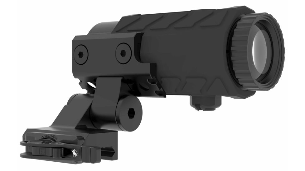 American Defense Manufacturing Flik5 Fixed Power 5X Magnifier w/ ADM Transition Mount and Titanium Lever, Black, Medium, FLIK-5X, EDEMO1