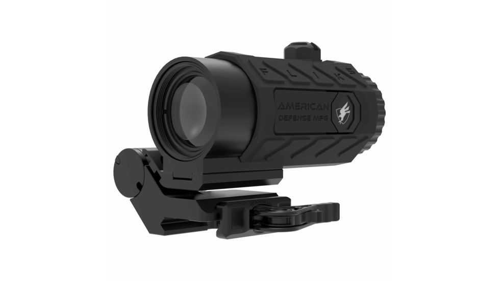 American Defense Manufacturing Flik5 Fixed Power 5X Magnifier w/ ADM Transition Mount and Titanium Lever, Black, Medium, FLIK-5X, EDEMO1
