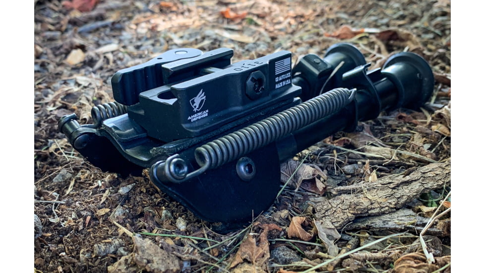 American Defense Manufacturing Harris QD Bipod Mount, Improved, Standard Legacy Lever, Black, AD-BP-SBRM-STD