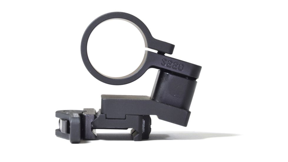 American Defense Manufacturing Magnifier Swing Off Mount - Absolute, w/Hinge Release Ring, Standard Lever, Black, AD-SM-02-HR STD