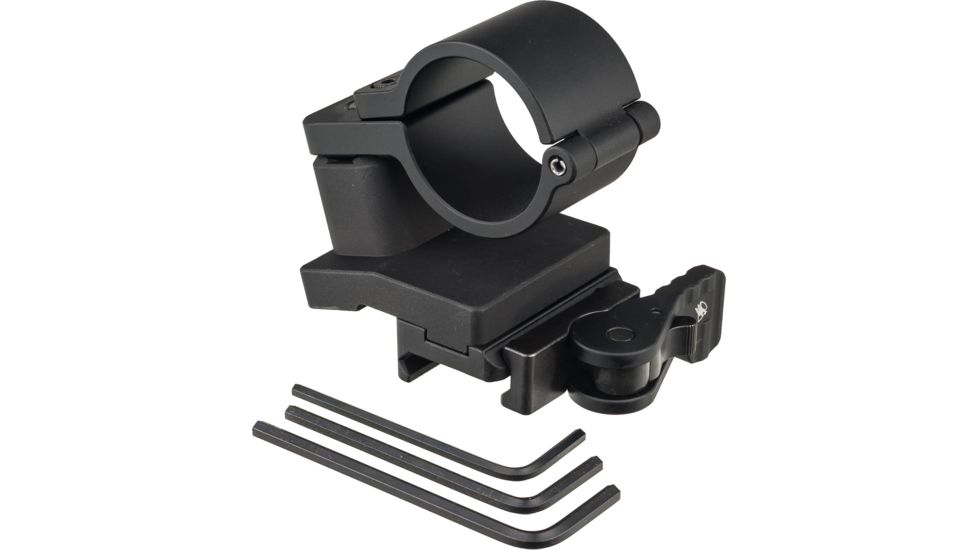 American Defense Manufacturing Magnifier Swing Off Mount - Lower 1/3rd, w/Hinge Release Ring, Tactical Lever, Gray, AD-SM-01-HR TAC R