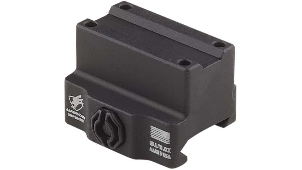 American Defense Manufacturing One Piece Mount Co-Witness for the Trijicon MRO w/ 1/2in Titanium GI Bolt, Black, Small, AD-MRO-10-TGIB