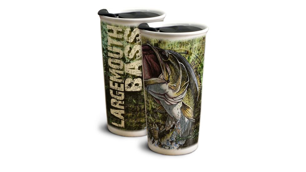 American Expedition Ceramic Travel Mug, Largemouth Bass, 12oz 40001068