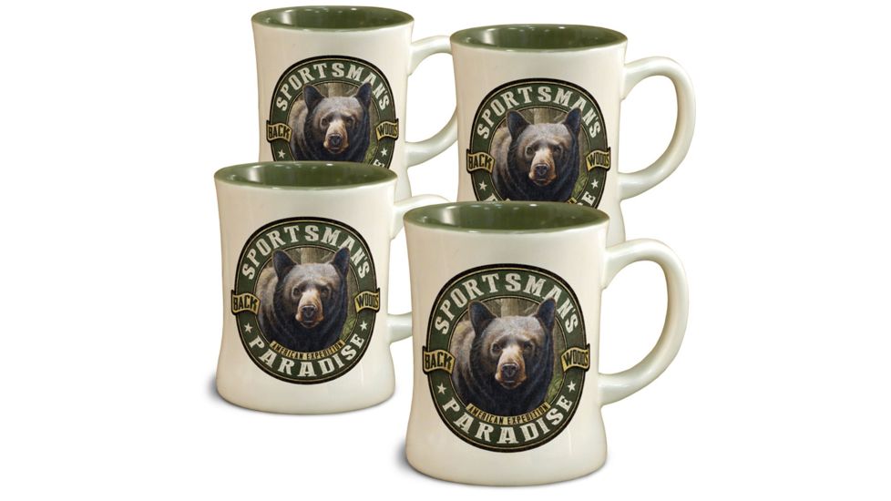 American Expedition Diner Mugs, Set of 4, Black Bear 4012080