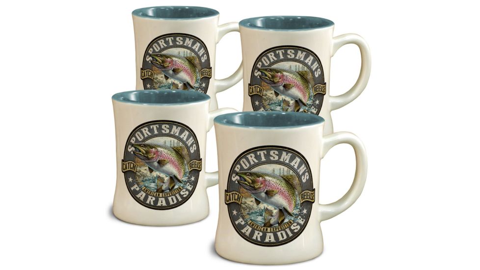 American Expedition Diner Mugs, Set of 4, Rainbow Trout 4012082