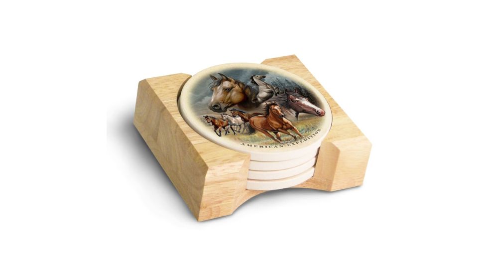 American Expedition Stone Coaster Set, Mustang Collage 4011961