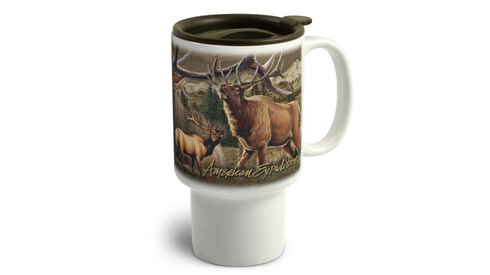 American Expedition Stoneware Travel Mug, Elk Collage 4006270