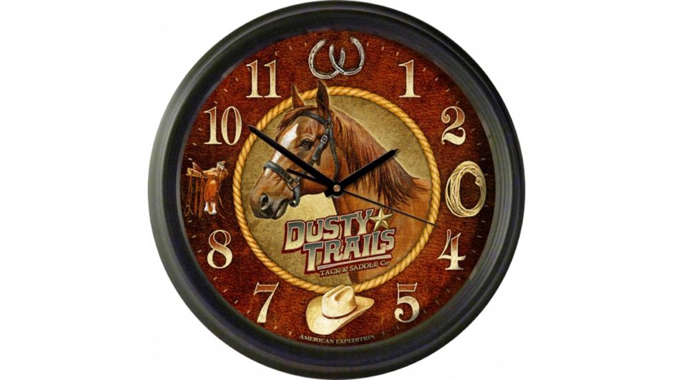 American Expedition Vintage Clock With Dusty Trails Tck and Sddle Co 4010738