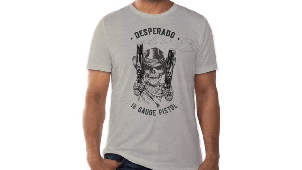 American Gun Craft Desperado Gray T-Shirt with Black Print, Large, gpf-12293