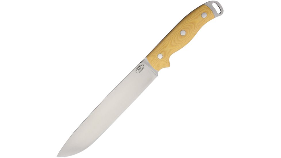 American Knife Company Denali Antique Ivory Micarta Fixed Blade Knife, 14in, 8.5in, A2 Tool Steel, Antique Ivory, Micarta Handle AKCD1MAI