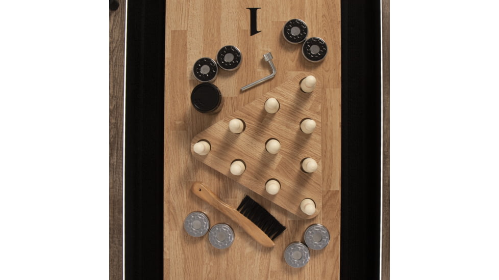 American Legend 9ft Brookdale Light Up Shuffleboard w/ Bowling, Woodgrain, AL5002W