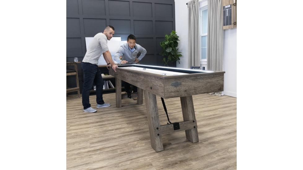 American Legend 9ft Brookdale Light Up Shuffleboard w/ Bowling, Woodgrain, AL5002W