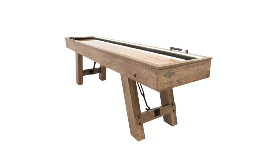 American Legend 9ft Brookdale Light Up Shuffleboard w/ Bowling, Woodgrain, AL5002W