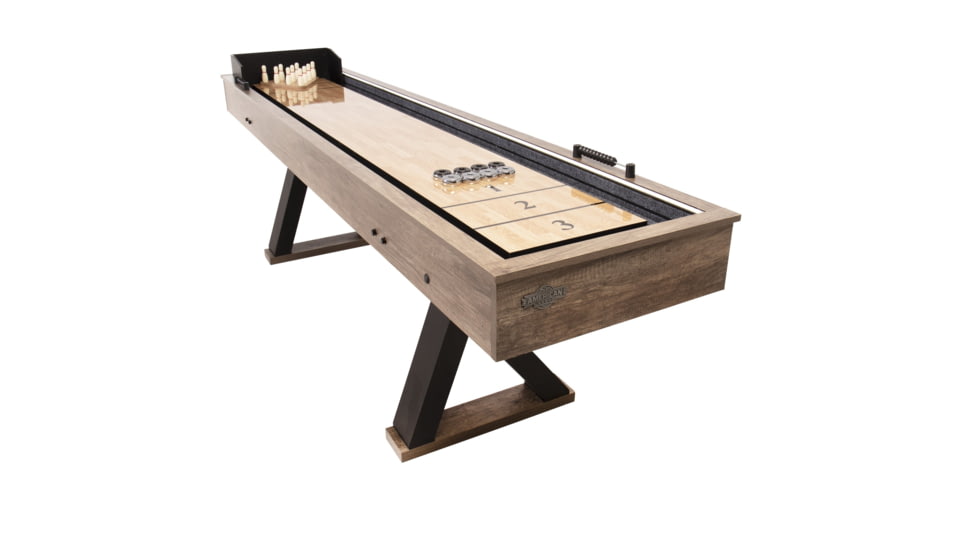 American Legend 9ft Kirkwood Light Up Shuffleboard w/ Bowling, Woodgrain, AL5001W