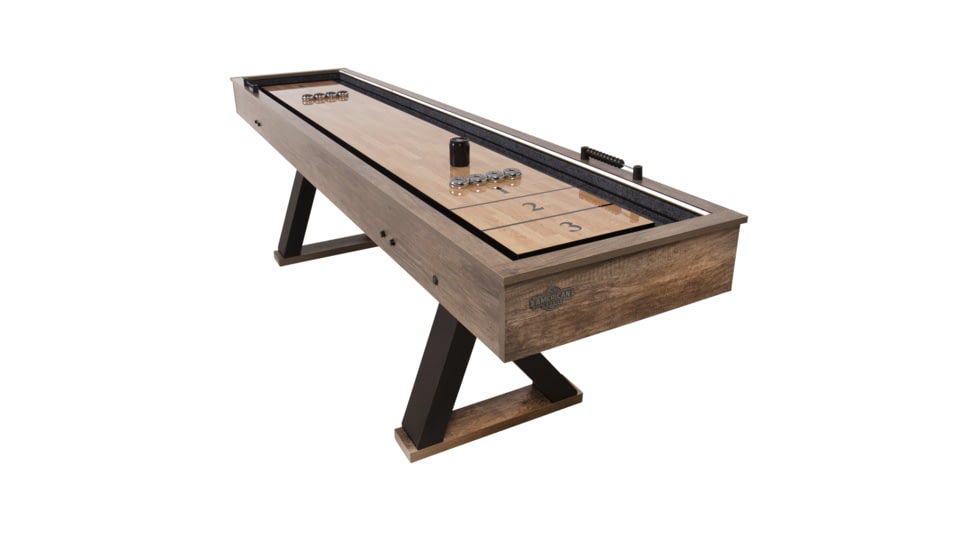 American Legend 9ft Kirkwood Light Up Shuffleboard w/ Bowling, Woodgrain, AL5001W
