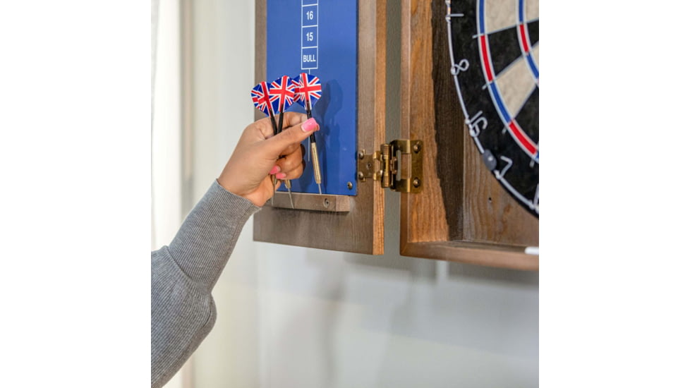 American Legend Charleston Bristle Dartboard Cabinet Set, Wood grain, D4401W