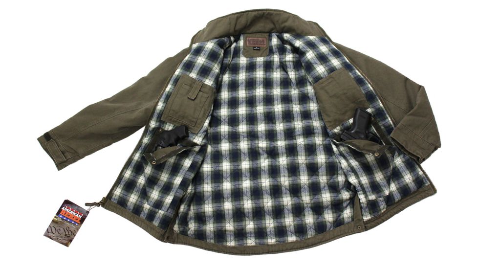 American Rebel Hoodless Cartwright Coat - Mens, Olive Green, Triple Extra Large, CJ-2001-OG-HL-274-3X