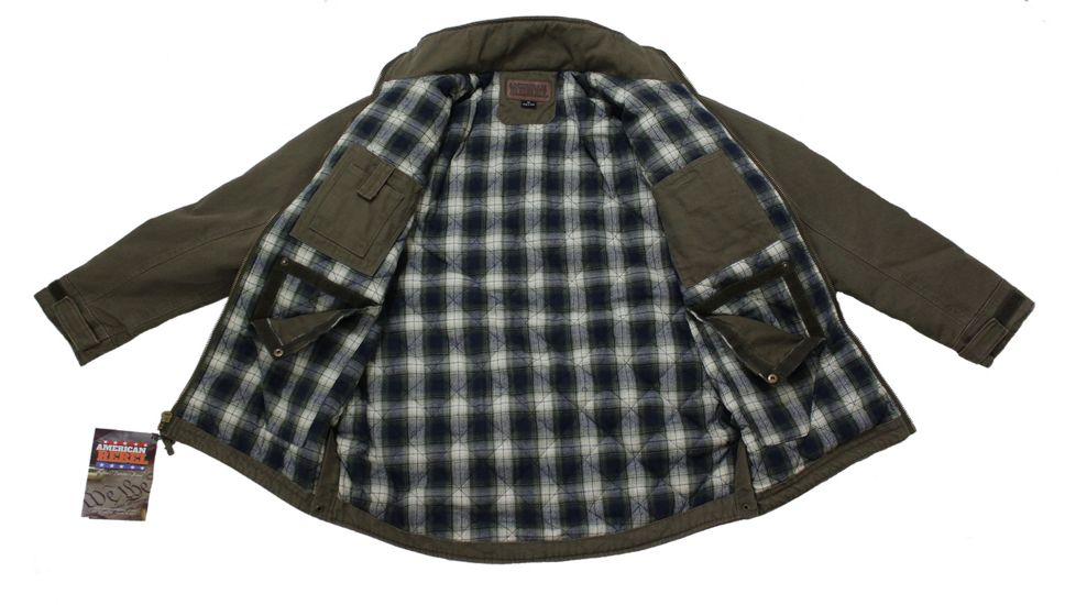 American Rebel Hoodless Cartwright Coat - Mens, Olive Green, Triple Extra Large, CJ-2001-OG-HL-274-3X