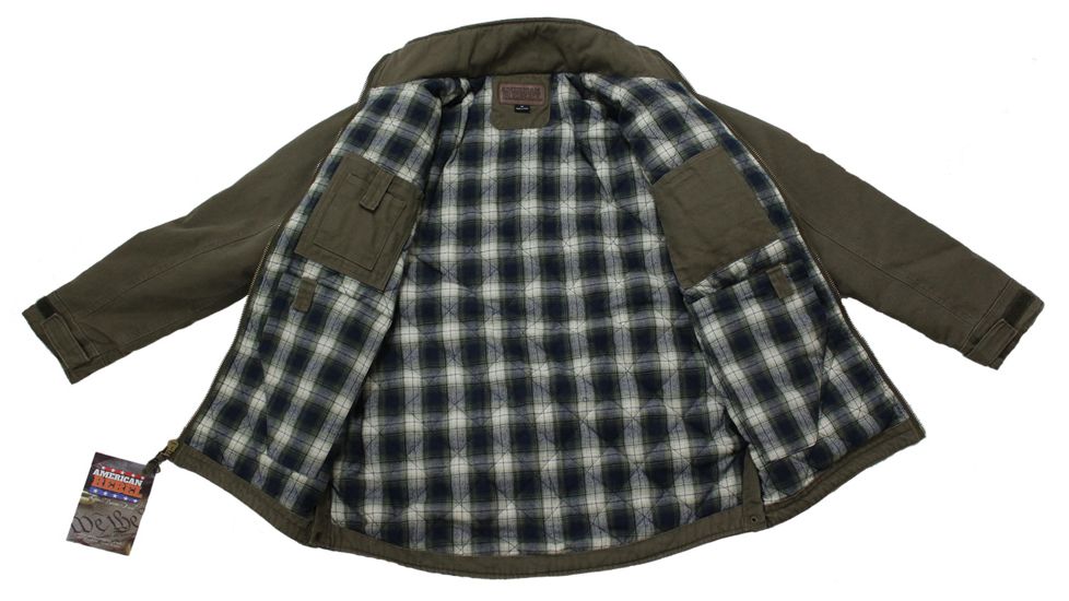 American Rebel Hoodless Cartwright Coat - Mens, Olive Green, Triple Extra Large, CJ-2001-OG-HL-274-3X