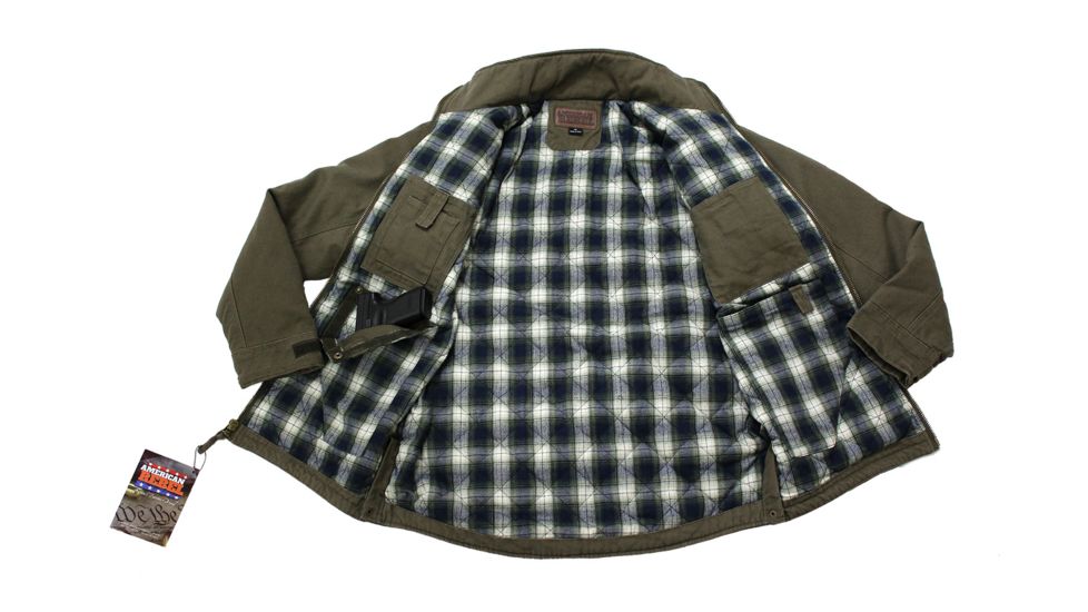 American Rebel Hoodless Cartwright Coat - Mens, Olive Green, Triple Extra Large, CJ-2001-OG-HL-274-3X