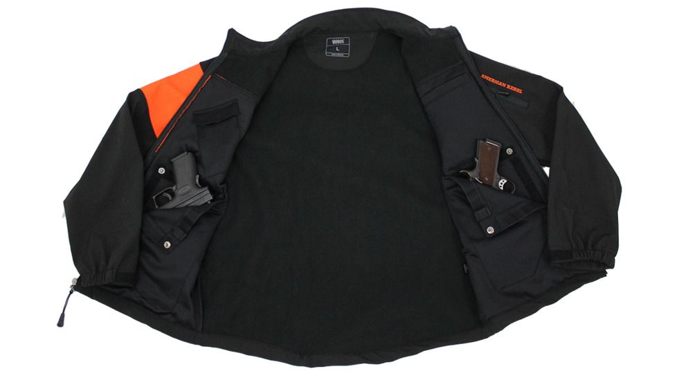 American Rebel Lightweight Freedom Concealed Carry Jacket - Mens, Black/Orange, Extra Large, MJ-2003-BK-OR-251-XL