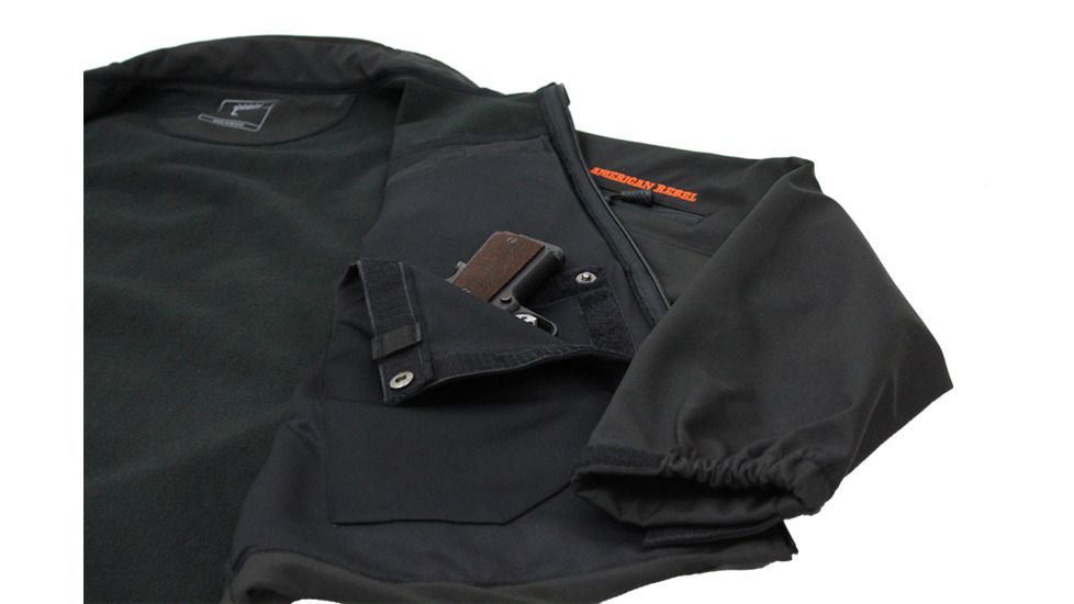 American Rebel Lightweight Freedom Concealed Carry Jacket - Mens, Black/Orange, Extra Large, MJ-2003-BK-OR-251-XL