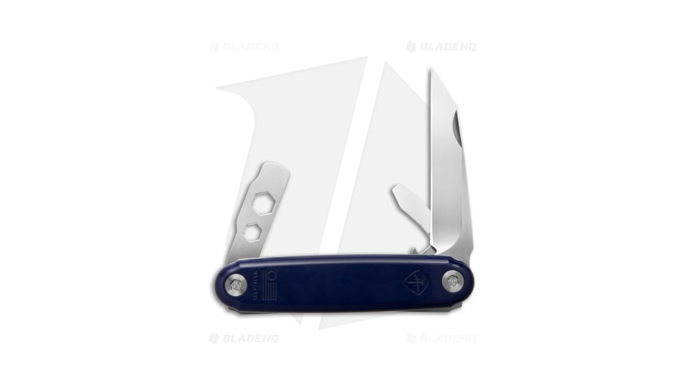 American Service Knife The Iron Sides Multi-Tool Folding Knife, 2.90in, CPM S45VN, Polymer, Blue Handle, Blue, 3.70 inch, BHQ-202201