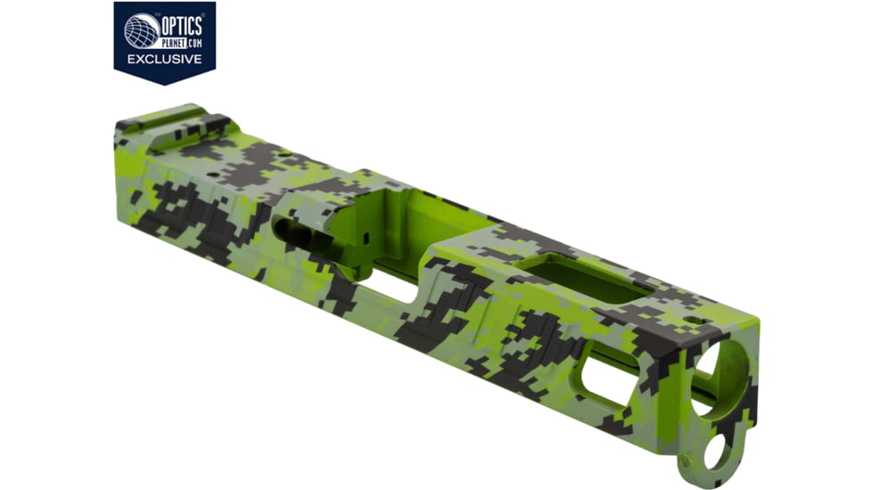 American Tactical Arms OPMOD ATA19 Badger Slide W/ Optic Cut, Glock 19, Gen 3, Green Digital, SLD-ATA19-BDR-DIGI-GRN-RMR
