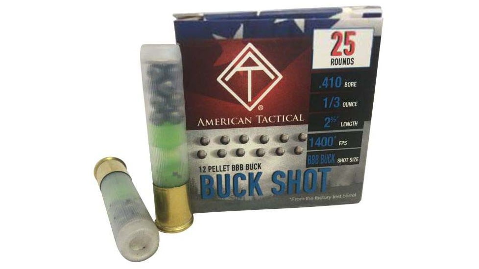 American Tactical Imports ATI Buckshot Load Case Lot .410 Gauge 12 Pellet 2.5in Shotgun Buckshot Ammo, 250 Rounds, ATIAC410BBBC