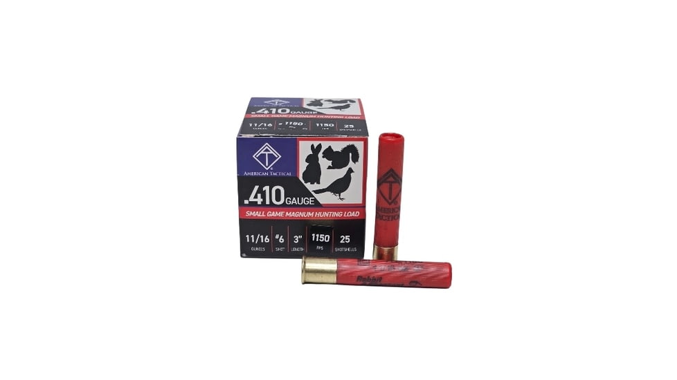American Tactical Imports ATI Hunting Load Case Lot .410 Gauge 11/16oz 3in Shotgun Ammo, 6 Size, 250 Rounds, ATIAC41036C