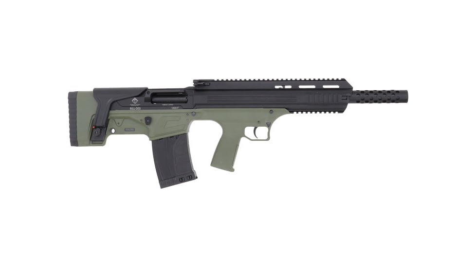 American Tactical Imports Bulldog Bullpup 3in Tactical Semi-Auto Shotgun, 12 Gauge, 18.5in BBL, Synthetic Black/Green Stock, 1 Mag Included, 5RD Capacity, Black, ATIG12BDG