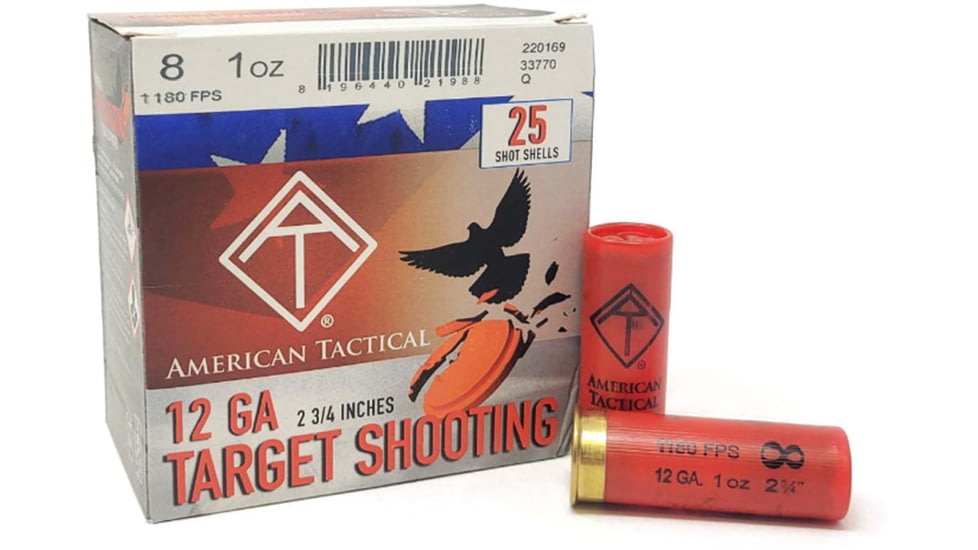 American Tactical Imports Target Load 12Gauge 2.75 1oz 8Shot 25 Per Box/10 Case