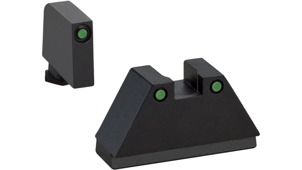 AmeriGlo 3XL Tall Green Tritium 3 dot sight set black outlines .365in F .451in R, Fits all Glock Except 42 &amp; 43, 3XL, up to 0.341in DH, GL-815