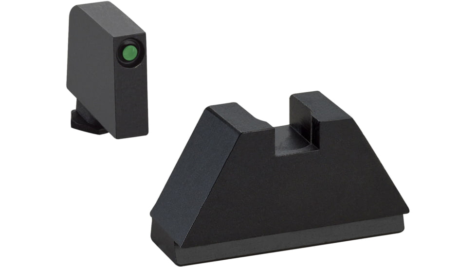 AmeriGlo 3XL Tall Green Tritium Black Outline .365in front, FlatBlack .451in Rear, Fits all Glock Except 42 &amp; 43, 3XL, up to 0.341in DH, GL-811
