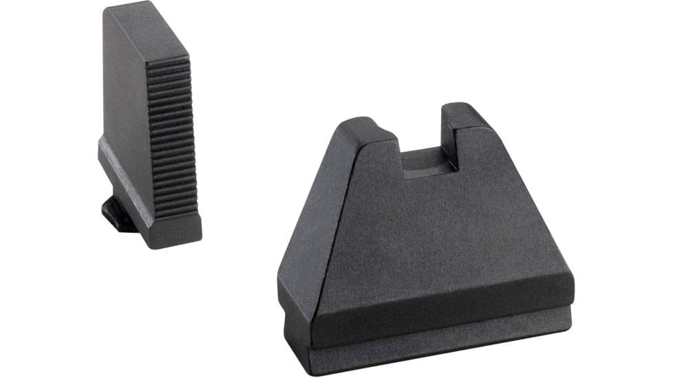 AmeriGlo 9XL Tall Black serrated .500in FRONT, Flat Black .600in Rear, Fits all Glock Except 42 &amp; 43, 9XL, up to 0.490in DH, GL-808