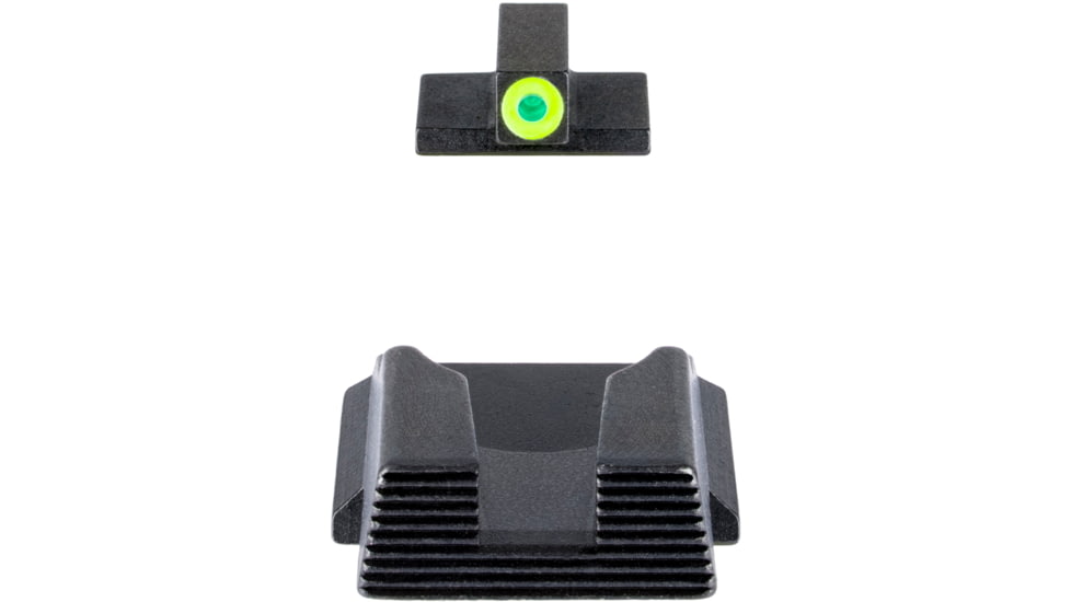 AmeriGlo Protector Tritium Square-Notch Pistol Night Sight Set, Smith &amp; Wesson Bodyguard 2.0, LumiGreen Front Sight Outline, Black, SWBG-705