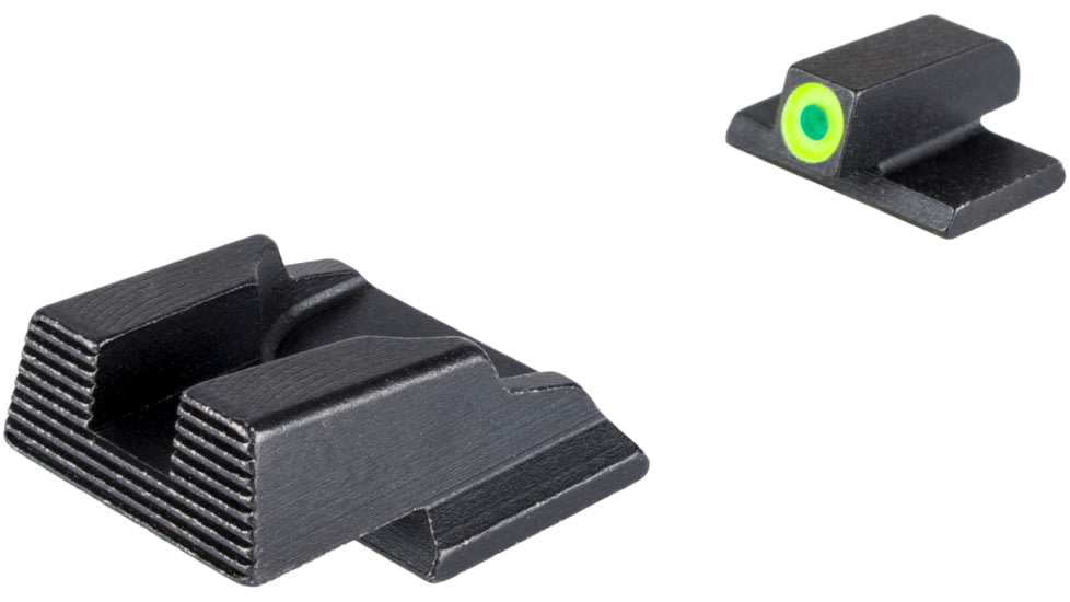 AmeriGlo Protector Tritium Square-Notch Pistol Night Sight Set, Smith &amp; Wesson Bodyguard 2.0, LumiGreen Front Sight Outline, Black, SWBG-705