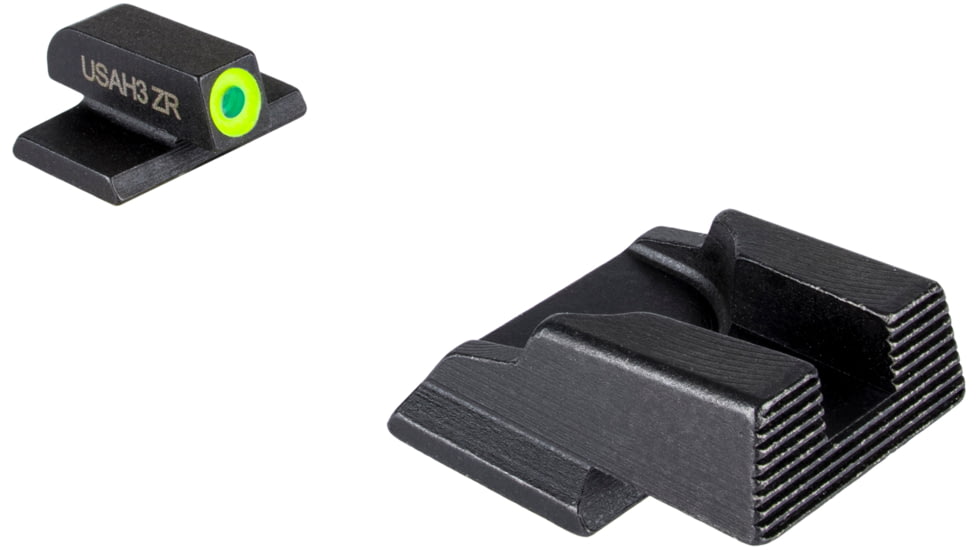 AmeriGlo Protector Tritium Square-Notch Pistol Night Sight Set, Smith &amp; Wesson Bodyguard 2.0, LumiGreen Front Sight Outline, Black, SWBG-705