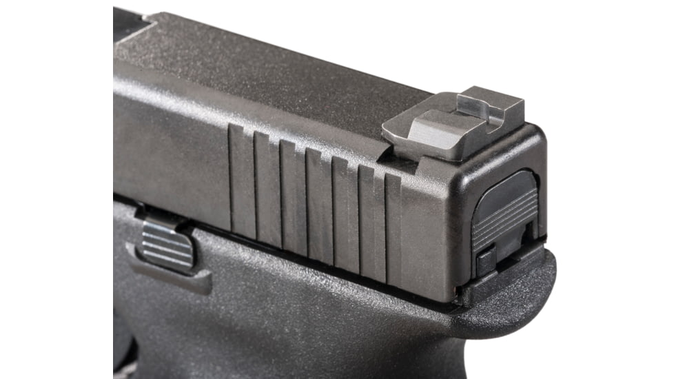 AmeriGlo Black Serrated Rear Sight Fits Glock 17,19,22,23,24,26,27,33,34,35,37,38,39 plain Black Rear .256in. Height .180in. U-notch GL-405PRA
