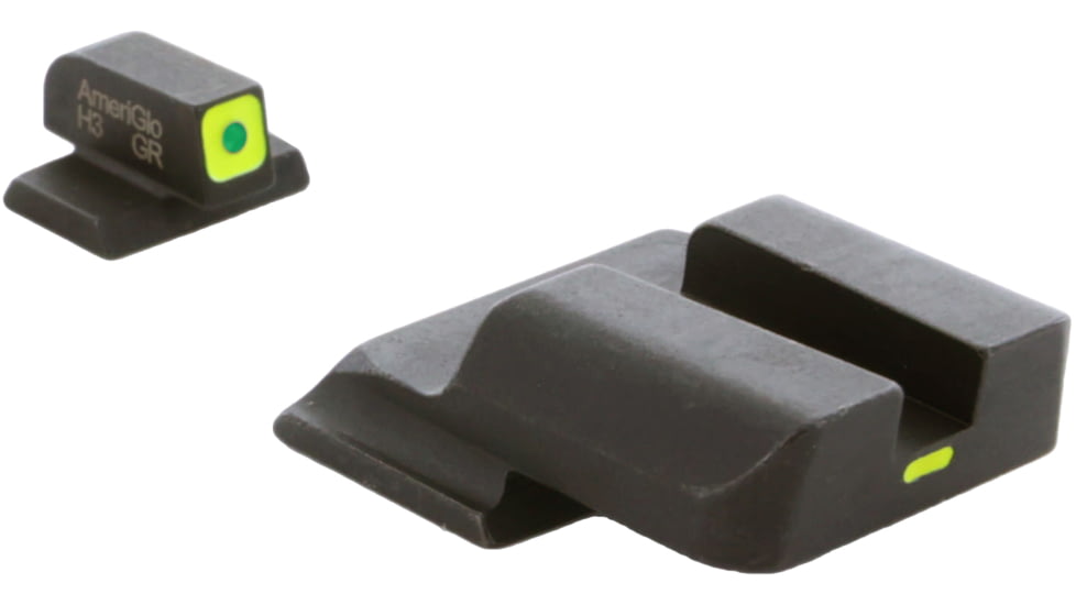 AmeriGlo CAP set Tritium Front Painted Rear All MP, Square Front, LumiLime and Lumi Painted Line Rear