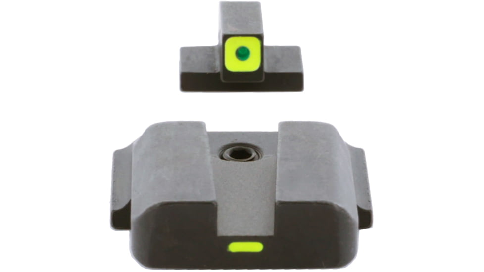 AmeriGlo CAP set Tritium Front Painted Rear MP Shield ProGlo Square Front, LumiLime and Lumi Painted Line Rear SW-618