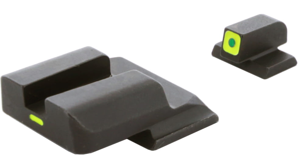 AmeriGlo CAP set Tritium Front Painted Rear MP Shield ProGlo Square Front, LumiLime and Lumi Painted Line Rear SW-618