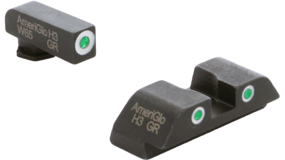 AmeriGlo Classic 3 Dot Night Sight Set, Glock 17/19/19x/26/34 Gen 5, Green Front, GL-5113