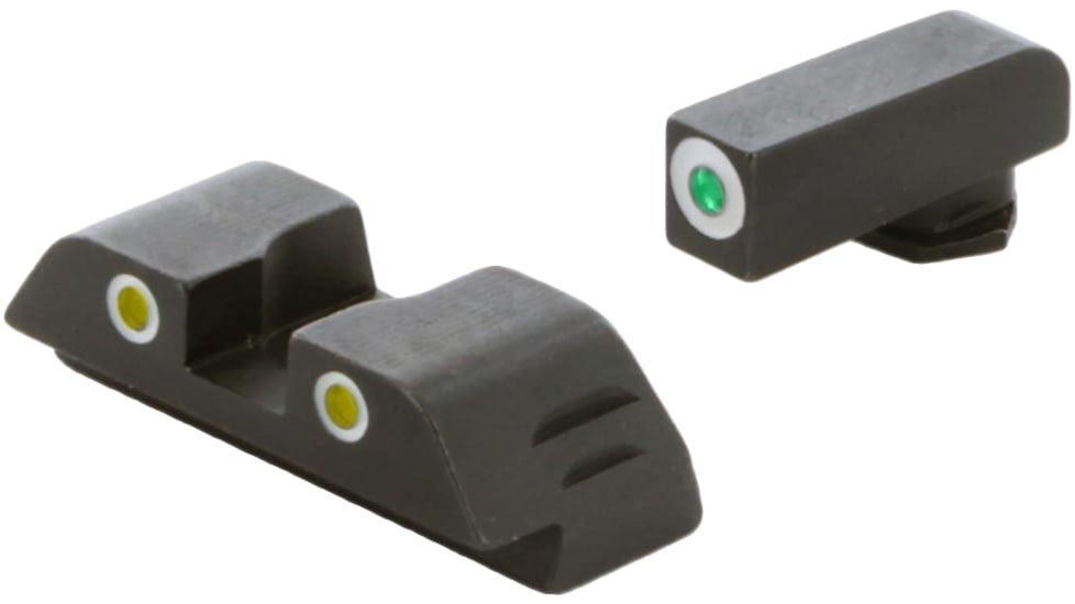AmeriGlo Classic 3 Dot Night Sight Set, Glock 17/19/19x/26/34 Gen 5, Yellow Front, GL-5115