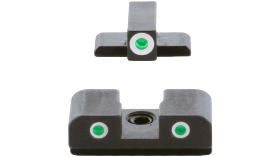 AmeriGlo Classic 3 Dot Tritium Night Sight Set for Springfield Hellcat w/Front Green Tritium/ Rear Green Tritium, White Outlines, SA-113