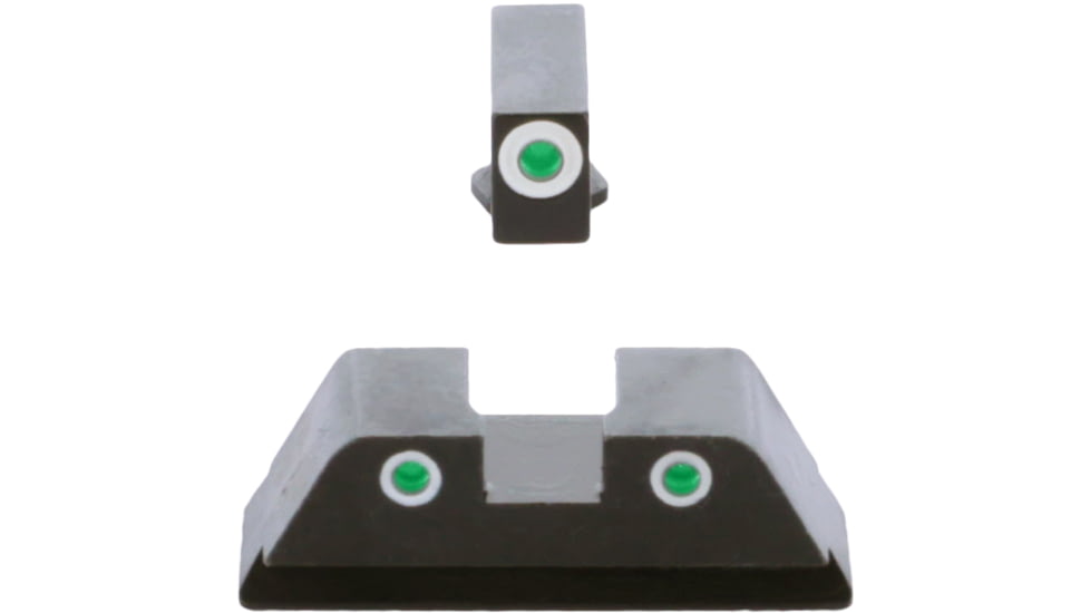 AmeriGlo Classic 3 Dot Tritium Night Sight Set for Walther PDP w/Front Green Tritium White Outline/ Rear Green Tritium Black Outline, WA-119